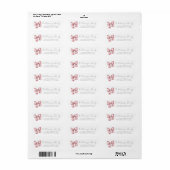 Eenvoudig Roze Strik Retouradres Etiket (Full Sheet)