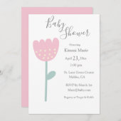 Eenvoudig roze Tulp Minimalistisch script voor Wat Kaart (Voorkant / Achterkant)