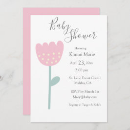 Eenvoudig roze Tulp Minimalistisch script voor Wat Kaart