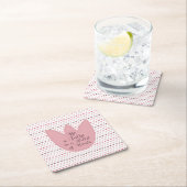 Eenvoudig roze tulpenpatroon kartonnen onderzetters (Insitu)