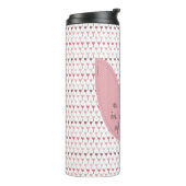 Eenvoudig roze tulpenpatroon thermosbeker (Gedraaid links)