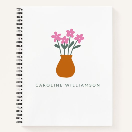 Eenvoudig roze ventilator in vet, aangepast notitieboek (Voorkant)
