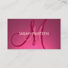 Eenvoudig roze vervagen thema aangepaste monogram visitekaartje