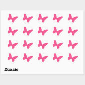 Eenvoudig roze vlinder ontwerp hart sticker (Vel)