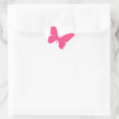 Eenvoudig roze vlinder ontwerp hart sticker (Tas)