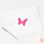 Eenvoudig roze vlinder ontwerp hart sticker (Envelop)