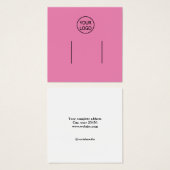 eenvoudig roze voeg uw logo aangepaste haarclipwee vierkante visitekaartjes (Voorkant /achterkant)