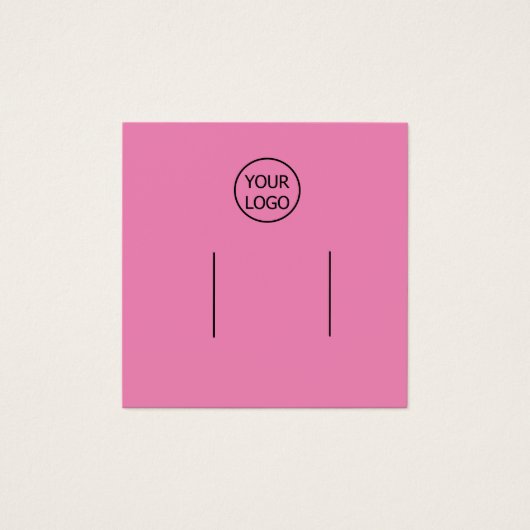 eenvoudig roze voeg uw logo aangepaste haarclipwee vierkante visitekaartjes (Voorkant)