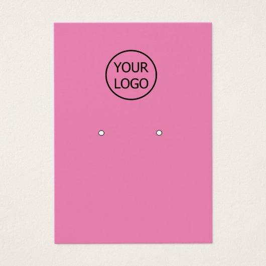 eenvoudig roze voeg uw logo aangepaste oormerking  visitekaartje (Voorkant)