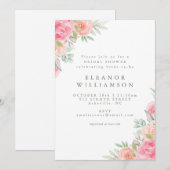 Eenvoudig Roze Vrijgezellenfeest van Floral Kaart (Voorkant / Achterkant)