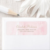 Eenvoudig roze Waterverf Elegant Gold Script Etiket (Insitu)