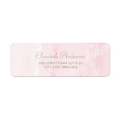 Eenvoudig roze Waterverf Elegant Gold Script Etiket (Voorkant)