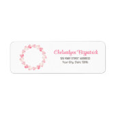 Eenvoudig Roze Waterverf Hart Retouradres Etiket (Voorkant)