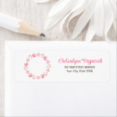 Eenvoudig roze Waterverf hartherstel adres Etiket (Insitu)