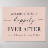 Eenvoudig roze Welkom bij ons, altijd na het teken Poster (Voorkant)