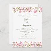 Eenvoudig roze wilde bloemen - Zwemgrens Kaart (Voorkant / Achterkant)