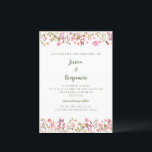 Eenvoudig roze wilde bloemen - Zwemgrens Kaart<br><div class="desc">Eenvoudige roze wilde bloemen - Uitnodiging tot weduwschap aan de rand</div>