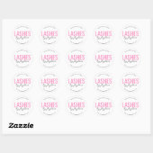 Eenvoudig roze wimperlabel ronde sticker (Vel)