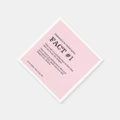 Eenvoudig roze wit bruiloft feit servet (Hoek)