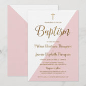 Eenvoudig roze wit en goud kaart (Voorkant / Achterkant)