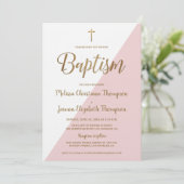 Eenvoudig roze wit en goud kaart (Staand voorkant)