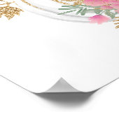 Eenvoudig roze witte grenery kleine Baby pompoen Poster (Hoek)