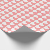 Eenvoudig roze witte hartritmepatronen cadeaupapier (Hoek)