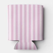 Eenvoudig roze witte streped verticale lijnen Fun  Blikjeskoeler (Achterkant)