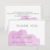 Eenvoudig, roze zakelijk bedankt briefkaart (Voorkant / Achterkant)
