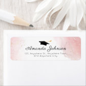 Eenvoudig Roze Zwart Afstuderen Pet Afstuderen Etiket (Insitu)