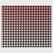 Eenvoudig roze zwarte patroon voor meisjes cadeaupapier (Vlak)