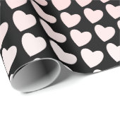Eenvoudig roze zwarte patroon voor meisjes cadeaupapier (Rol Hoek)