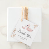 Eenvoudig roze zwoerd Dank je Baby shower Bedankjes Labels (In situ)