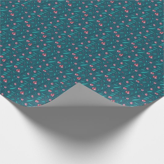 Eenvoudig rozen patroon cadeaupapier (Hoek)