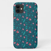 Eenvoudig rozen patroon Case-Mate iPhone case (Achterkant)