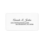 Eenvoudig RSVP-adres voor zwarte en witte kalligra Etiket (Voorkant)