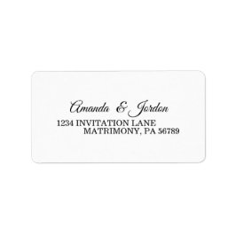 Eenvoudig RSVP-adres voor zwarte en witte kalligra Etiket