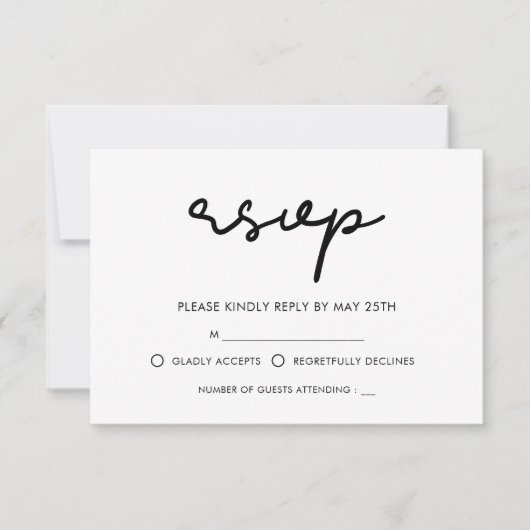 Eenvoudig RSVP Kaartje (Voorkant)