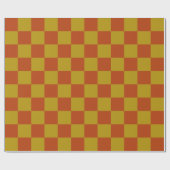 Eenvoudig Rust en Goud Checkerboard Patroon Cadeaupapier (Vlak)