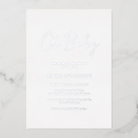Eenvoudig Rustaag Schrift Elegante Babyborrel Zilv