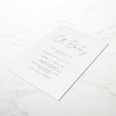 Eenvoudig Rustaag Schrift Elegante Babyborrel Zilv Folie Uitnodiging (Gedraaid)