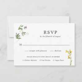 Eenvoudig Rustic Boho Floral Wildflower Korting RSVP Kaartje