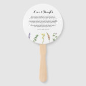 Eenvoudig Rustic Boho Floral Wildflower Wedding Handwaaier (Achterkant)