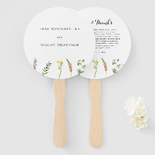Eenvoudig Rustic Boho Floral Wildflower Wedding Handwaaier