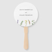 Eenvoudig Rustic Boho Floral Wildflower Wedding Handwaaier (Voorkant)