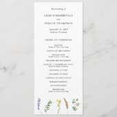 Eenvoudig Rustic Boho Floral Wildflower Wedding Programmakaart (Voorkant)