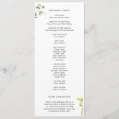 Eenvoudig Rustic Boho Floral Wildflower Wedding Programmakaart (Achterkant)