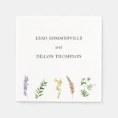 Eenvoudig Rustic Boho Floral Wildflower Wedding Servet (Voorkant)