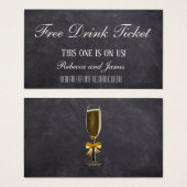 Eenvoudig Rustic Chalkboard Wedding Free Drink Tic Visitekaartje (Voorkant /achterkant)