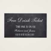 Eenvoudig Rustic Chalkboard Wedding Free Drink Tic Visitekaartje (Voorkant)